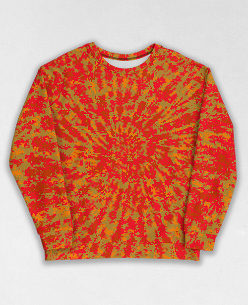 Tie-Dye-Camo Sweatshirt #0006. All over print, precision-cut, and hand-sewn. Super comfortable poly-cotton blend original Digital Camouflage designs by Dan Ellis vague.paris