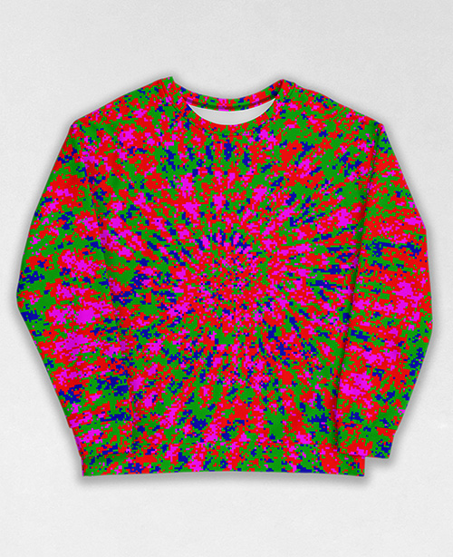 Tie-Dye-Camo Sweatshirt #0008. All over print, precision-cut, and hand-sewn. Super comfortable poly-cotton blend original Digital Camouflage designs by Dan Ellis vague.paris