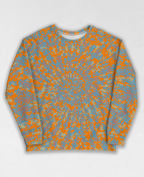 Tie-Dye-Camo Sweatshirt #0056. All over print, precision-cut, and hand-sewn. Super comfortable poly-cotton blend original Digital Camouflage designs by Dan Ellis vague.paris