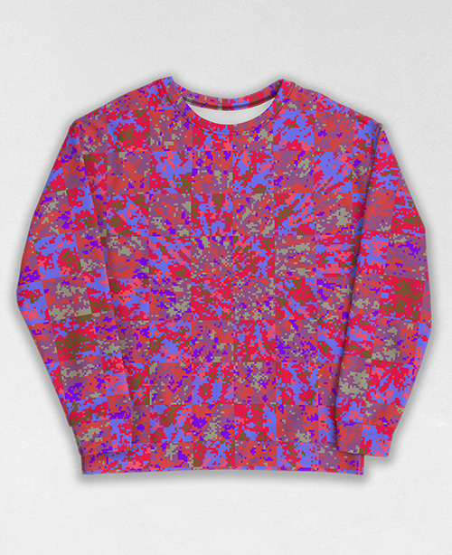 Tie-Dye-Camo Sweatshirt #0072. All over print, precision-cut, and hand-sewn. Super comfortable poly-cotton blend original Digital Camouflage designs by Dan Ellis vague.paris