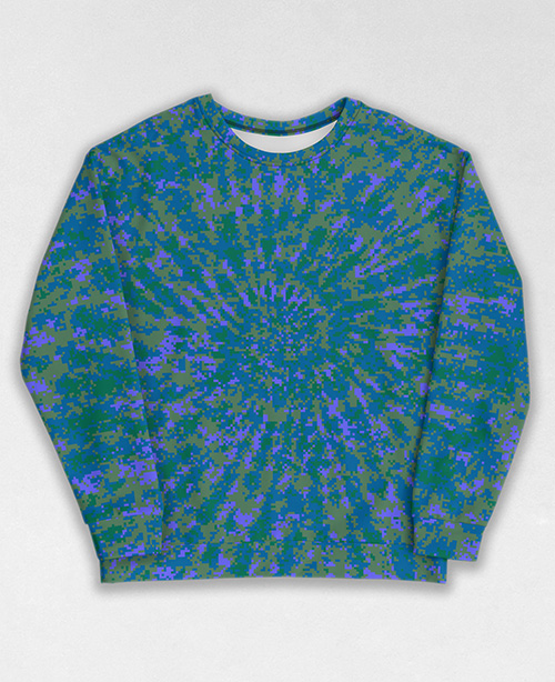 Tie-Dye-Camo Sweatshirt #0091. All over print, precision-cut, and hand-sewn. Super comfortable poly-cotton blend original Digital Camouflage designs by Dan Ellis vague.paris