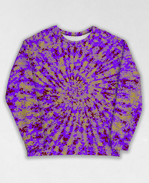 Tie-Dye-Camo Sweatshirt #0094. All over print, precision-cut, and hand-sewn. Super comfortable poly-cotton blend original Digital Camouflage designs by Dan Ellis vague.paris