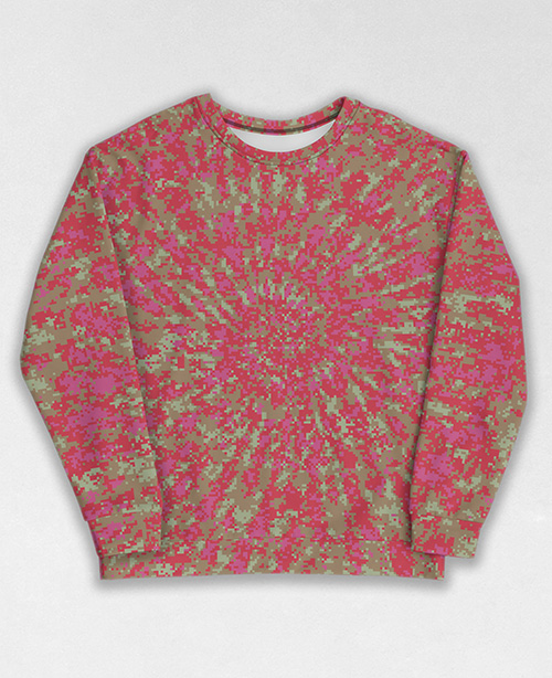 Tie-Dye-Camo Sweatshirt #0108. All over print, precision-cut, and hand-sewn. Super comfortable poly-cotton blend original Digital Camouflage designs by Dan Ellis vague.paris