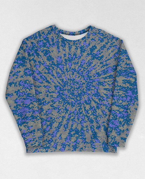 Tie-Dye-Camo Sweatshirt #0120. All over print, precision-cut, and hand-sewn. Super comfortable poly-cotton blend original Digital Camouflage designs by Dan Ellis vague.paris