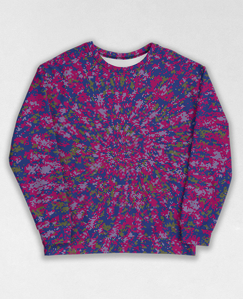 Tie-Dye-Camo Sweatshirt #0143. All over print, precision-cut, and hand-sewn. Super comfortable poly-cotton blend original Digital Camouflage designs by Dan Ellis vague.paris