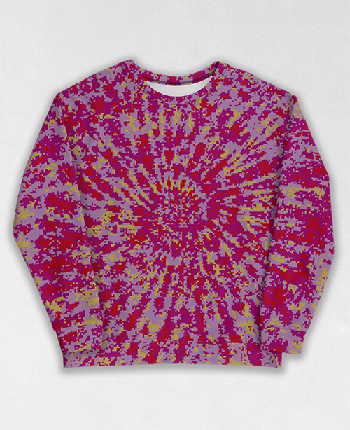 Tie-Dye-Camo Sweatshirt #0146. All over print, precision-cut, and hand-sewn. Super comfortable poly-cotton blend original Digital Camouflage designs by Dan Ellis vague.paris