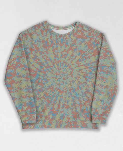 Tie-Dye-Camo Sweatshirt #0157. All over print, precision-cut, and hand-sewn. Super comfortable poly-cotton blend original Digital Camouflage designs by Dan Ellis vague.paris