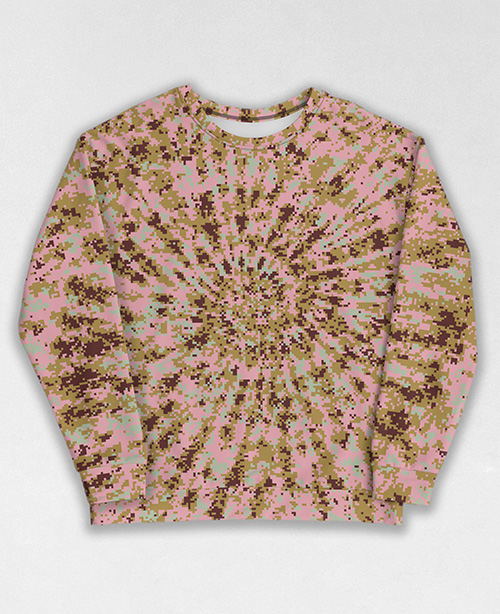 Tie-Dye-Camo Sweatshirt #0161. All over print, precision-cut, and hand-sewn. Super comfortable poly-cotton blend original Digital Camouflage designs by Dan Ellis vague.paris