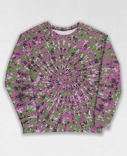 Tie-Dye-Camo Sweatshirt #0183. All over print, precision-cut, and hand-sewn. Super comfortable poly-cotton blend original Digital Camouflage designs by Dan Ellis vague.paris