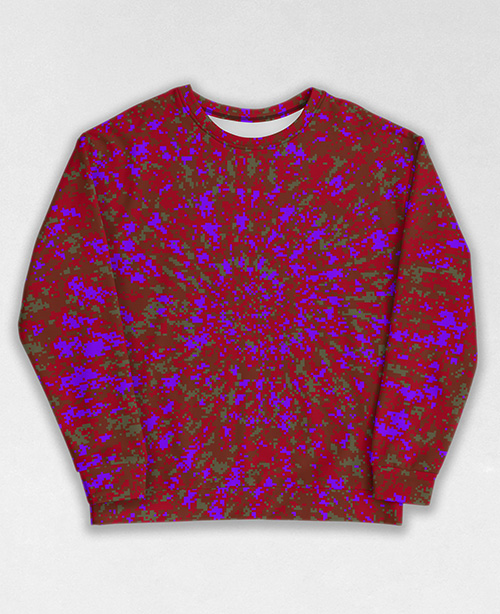 Tie-Dye-Camo Sweatshirt #0186. All over print, precision-cut, and hand-sewn. Super comfortable poly-cotton blend original Digital Camouflage designs by Dan Ellis vague.paris