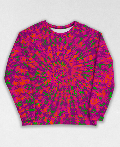 Tie-Dye-Camo Sweatshirt #0193. All over print, precision-cut, and hand-sewn. Super comfortable poly-cotton blend original Digital Camouflage designs by Dan Ellis vague.paris