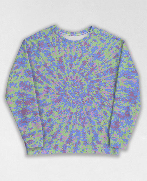 Tie-Dye-Camo Sweatshirt #0206. All over print, precision-cut, and hand-sewn. Super comfortable poly-cotton blend original Digital Camouflage designs by Dan Ellis vague.paris