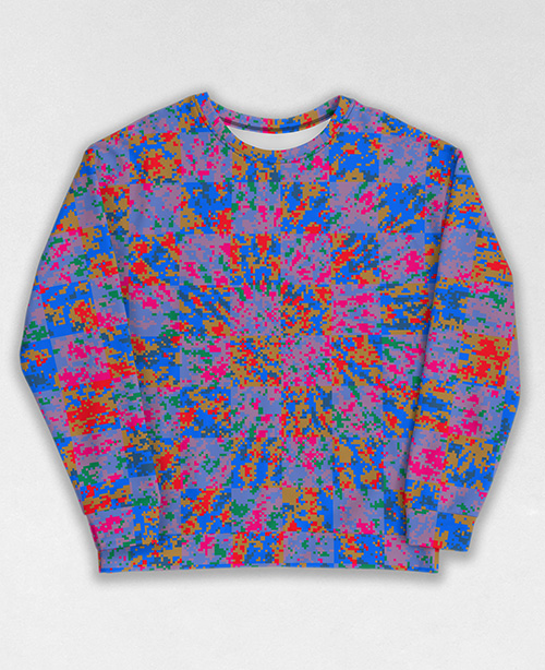 Tie-Dye-Camo Sweatshirt #0208. All over print, precision-cut, and hand-sewn. Super comfortable poly-cotton blend original Digital Camouflage designs by Dan Ellis vague.paris