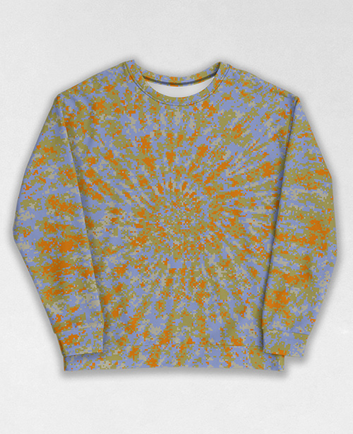 Tie-Dye-Camo Sweatshirt #0218. All over print, precision-cut, and hand-sewn. Super comfortable poly-cotton blend original Digital Camouflage designs by Dan Ellis vague.paris