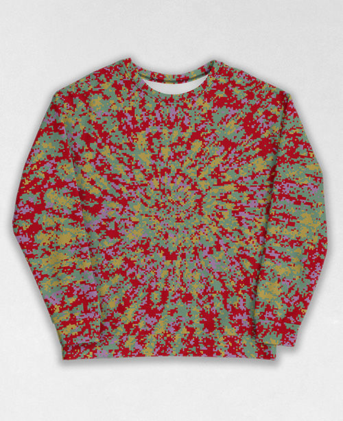 Tie-Dye-Camo Sweatshirt #0222. All over print, precision-cut, and hand-sewn. Super comfortable poly-cotton blend original Digital Camouflage designs by Dan Ellis vague.paris