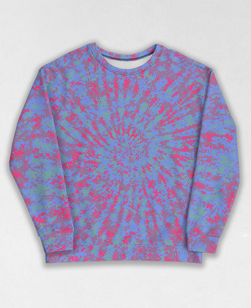 Tie-Dye-Camo Sweatshirt #0224. All over print, precision-cut, and hand-sewn. Super comfortable poly-cotton blend original Digital Camouflage designs by Dan Ellis vague.paris