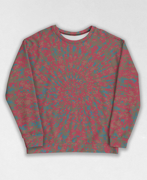 Tie-Dye-Camo Sweatshirt #0233. All over print, precision-cut, and hand-sewn. Super comfortable poly-cotton blend original Digital Camouflage designs by Dan Ellis vague.paris