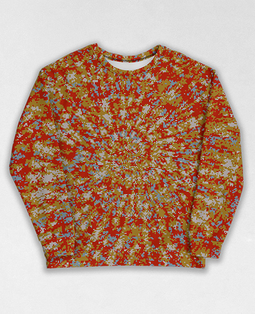 Tie-Dye-Camo Sweatshirt #0242. All over print, precision-cut, and hand-sewn. Super comfortable poly-cotton blend original Digital Camouflage designs by Dan Ellis vague.paris