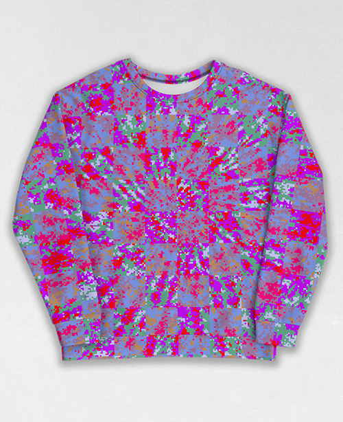 Tie-Dye-Camo Sweatshirt #0258. All over print, precision-cut, and hand-sewn. Super comfortable poly-cotton blend original Digital Camouflage designs by Dan Ellis vague.paris