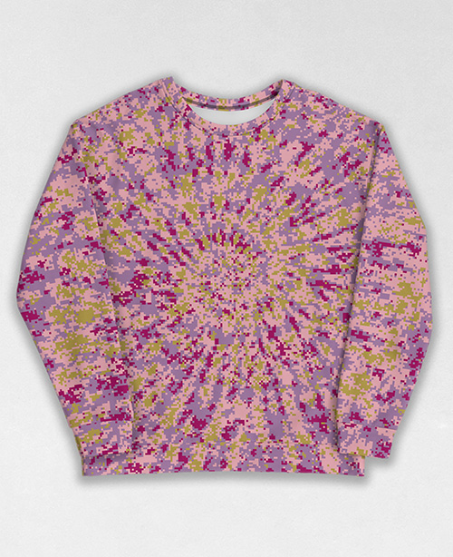 Tie-Dye-Camo Sweatshirt #0269. All over print, precision-cut, and hand-sewn. Super comfortable poly-cotton blend original Digital Camouflage designs by Dan Ellis vague.paris