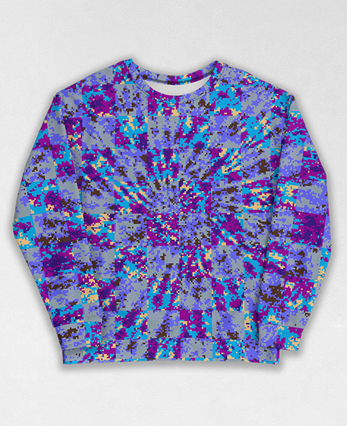 Tie-Dye-Camo Sweatshirt #0270. All over print, precision-cut, and hand-sewn. Super comfortable poly-cotton blend original Digital Camouflage designs by Dan Ellis vague.paris