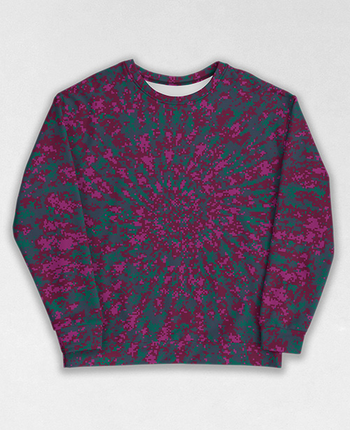 Tie-Dye-Camo Sweatshirt #0275. All over print, precision-cut, and hand-sewn. Super comfortable poly-cotton blend original Digital Camouflage designs by Dan Ellis vague.paris