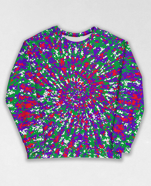 Tie-Dye-Camo Sweatshirt #0280. All over print, precision-cut, and hand-sewn. Super comfortable poly-cotton blend original Digital Camouflage designs by Dan Ellis vague.paris