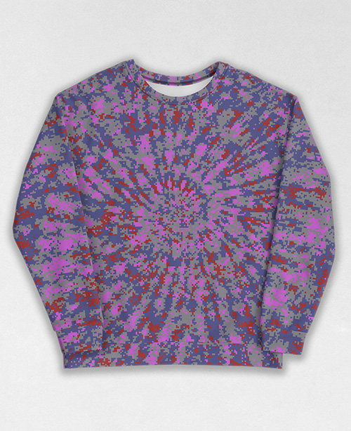 Tie-Dye-Camo Sweatshirt #0282. All over print, precision-cut, and hand-sewn. Super comfortable poly-cotton blend original Digital Camouflage designs by Dan Ellis vague.paris