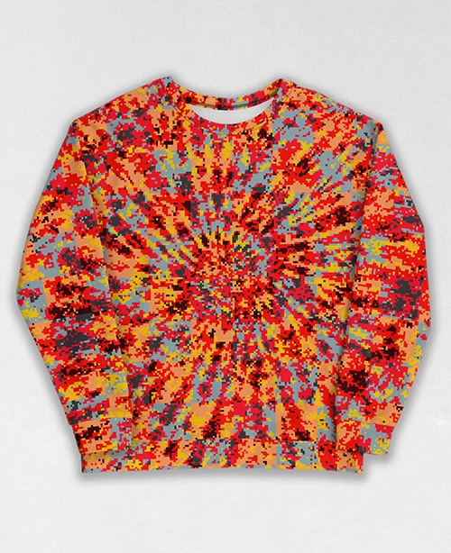 Tie-Dye-Camo Sweatshirt #0292. All over print, precision-cut, and hand-sewn. Super comfortable poly-cotton blend original Digital Camouflage designs by Dan Ellis vague.paris