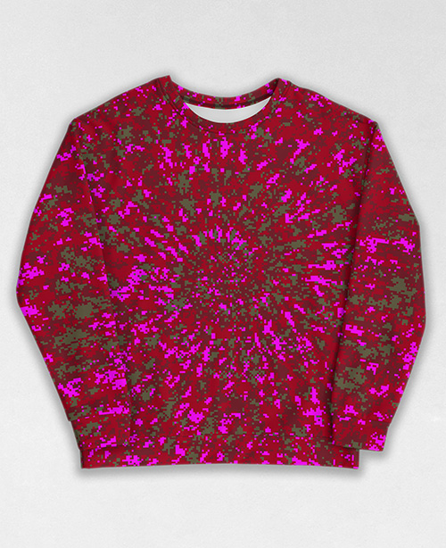 Tie-Dye-Camo Sweatshirt #0302. All over print, precision-cut, and hand-sewn. Super comfortable poly-cotton blend original Digital Camouflage designs by Dan Ellis vague.paris