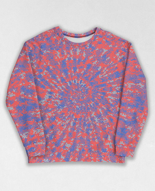 Tie-Dye-Camo Sweatshirt #0305. All over print, precision-cut, and hand-sewn. Super comfortable poly-cotton blend original Digital Camouflage designs by Dan Ellis vague.paris