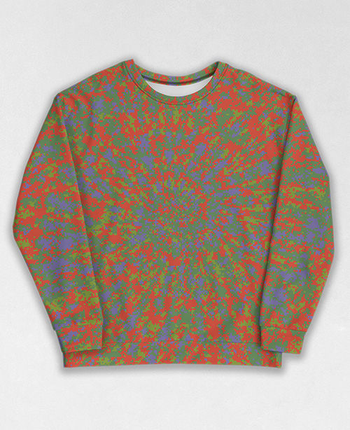 Tie-Dye-Camo Sweatshirt #0308. All over print, precision-cut, and hand-sewn. Super comfortable poly-cotton blend original Digital Camouflage designs by Dan Ellis vague.paris