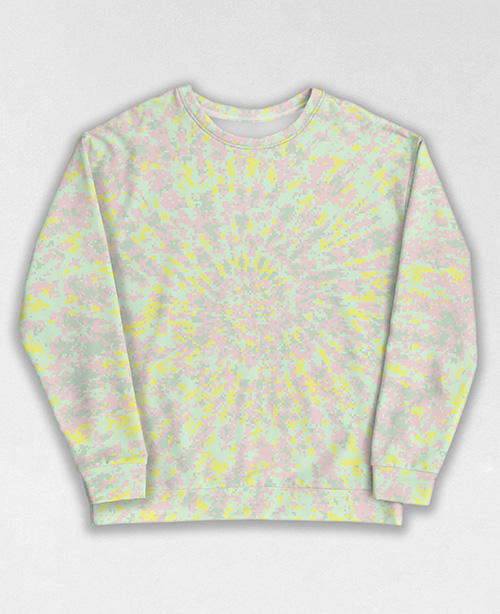 Tie-Dye-Camo Sweatshirt #0311. All over print, precision-cut, and hand-sewn. Super comfortable poly-cotton blend original Digital Camouflage designs by Dan Ellis vague.paris