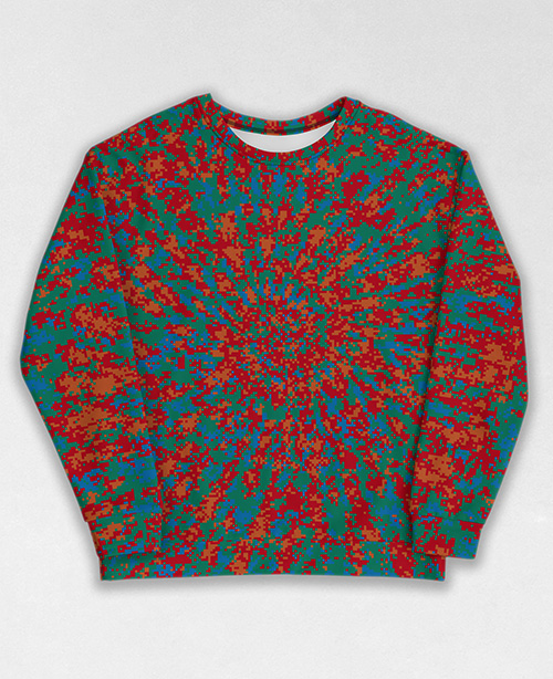 Tie-Dye-Camo Sweatshirt #0315. All over print, precision-cut, and hand-sewn. Super comfortable poly-cotton blend original Digital Camouflage designs by Dan Ellis vague.paris