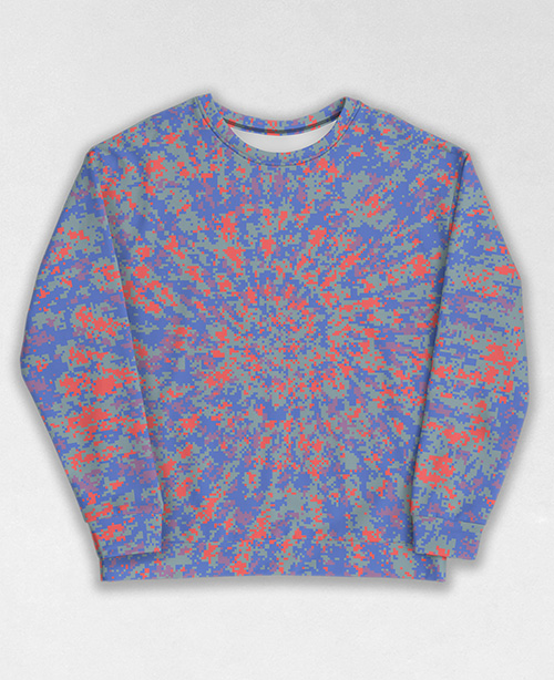 Tie-Dye-Camo Sweatshirt #0319. All over print, precision-cut, and hand-sewn. Super comfortable poly-cotton blend original Digital Camouflage designs by Dan Ellis vague.paris