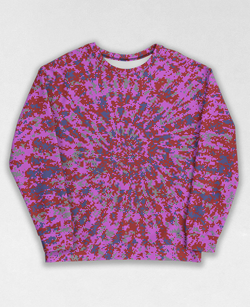 Tie-Dye-Camo Sweatshirt #0323. All over print, precision-cut, and hand-sewn. Super comfortable poly-cotton blend original Digital Camouflage designs by Dan Ellis vague.paris