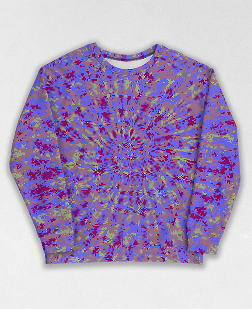 Tie-Dye-Camo Sweatshirt #0327. All over print, precision-cut, and hand-sewn. Super comfortable poly-cotton blend original Digital Camouflage designs by Dan Ellis vague.paris