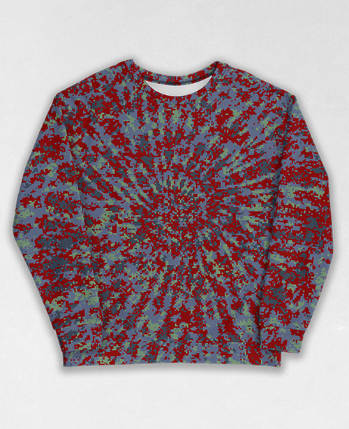 Tie-Dye-Camo Sweatshirt #0328. All over print, precision-cut, and hand-sewn. Super comfortable poly-cotton blend original Digital Camouflage designs by Dan Ellis vague.paris