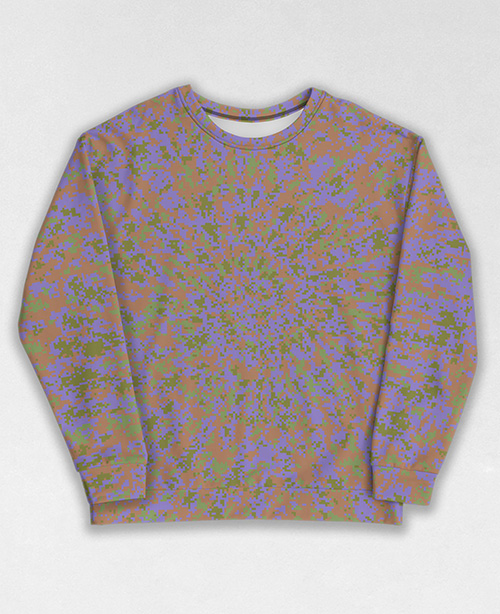 Tie-Dye-Camo Sweatshirt #0336. All over print, precision-cut, and hand-sewn. Super comfortable poly-cotton blend original Digital Camouflage designs by Dan Ellis vague.paris