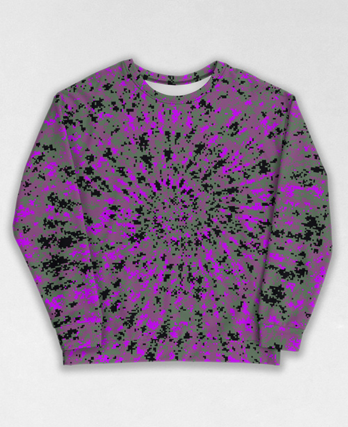 Tie-Dye-Camo Sweatshirt #0337. All over print, precision-cut, and hand-sewn. Super comfortable poly-cotton blend original Digital Camouflage designs by Dan Ellis vague.paris