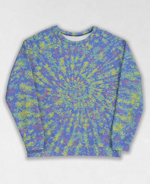 Tie-Dye-Camo Sweatshirt #0341. All over print, precision-cut, and hand-sewn. Super comfortable poly-cotton blend original Digital Camouflage designs by Dan Ellis vague.paris