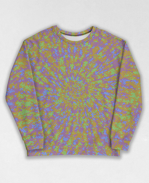 Tie-Dye-Camo Sweatshirt #0346. All over print, precision-cut, and hand-sewn. Super comfortable poly-cotton blend original Digital Camouflage designs by Dan Ellis vague.paris