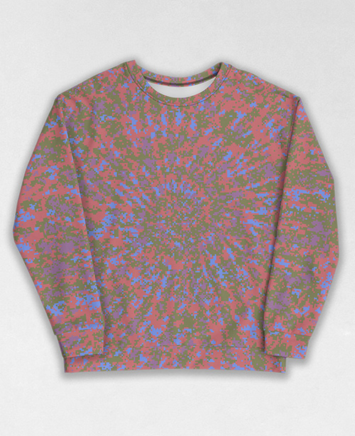 Tie-Dye-Camo Sweatshirt #0349. All over print, precision-cut, and hand-sewn. Super comfortable poly-cotton blend original Digital Camouflage designs by Dan Ellis vague.paris