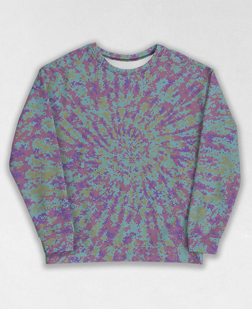 Tie-Dye-Camo Sweatshirt #0356. All over print, precision-cut, and hand-sewn. Super comfortable poly-cotton blend original Digital Camouflage designs by Dan Ellis vague.paris