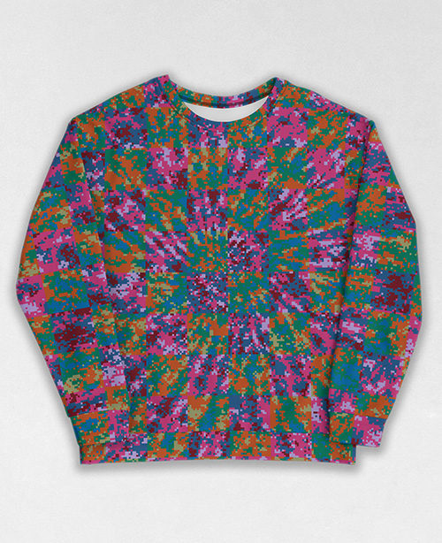 Tie-Dye-Camo Sweatshirt #0368. All over print, precision-cut, and hand-sewn. Super comfortable poly-cotton blend original Digital Camouflage designs by Dan Ellis vague.paris