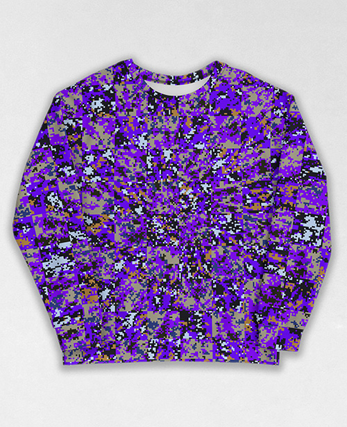 Tie-Dye-Camo Sweatshirt #0369. All over print, precision-cut, and hand-sewn. Super comfortable poly-cotton blend original Digital Camouflage designs by Dan Ellis vague.paris