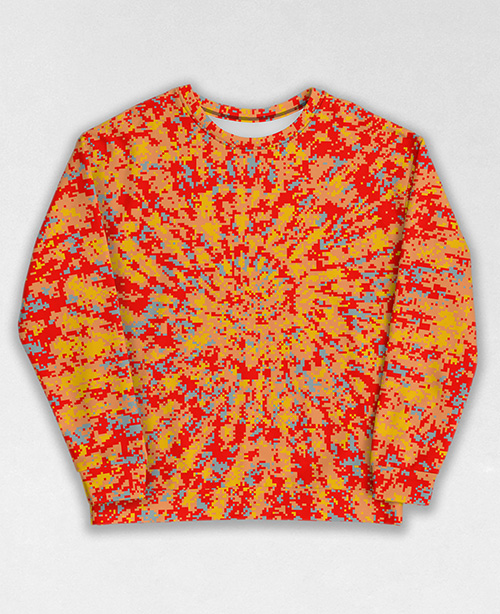 Tie-Dye-Camo Sweatshirt #0379. All over print, precision-cut, and hand-sewn. Super comfortable poly-cotton blend original Digital Camouflage designs by Dan Ellis vague.paris