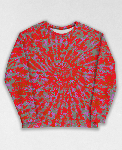 Tie-Dye-Camo Sweatshirt #0391. All over print, precision-cut, and hand-sewn. Super comfortable poly-cotton blend original Digital Camouflage designs by Dan Ellis vague.paris