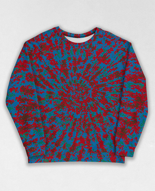 Tie-Dye-Camo Sweatshirt #0416. All over print, precision-cut, and hand-sewn. Super comfortable poly-cotton blend original Digital Camouflage designs by Dan Ellis vague.paris