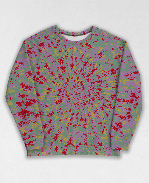 Tie-Dye-Camo Sweatshirt #0422. All over print, precision-cut, and hand-sewn. Super comfortable poly-cotton blend original Digital Camouflage designs by Dan Ellis vague.paris